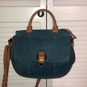 Michael Kors blue suede and leather bag